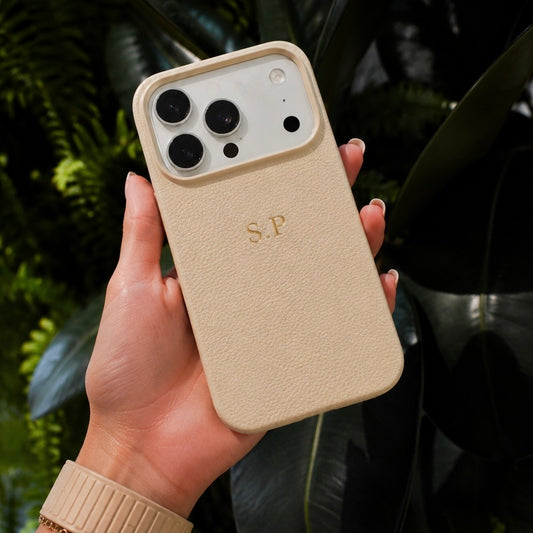 Case de cuero Beige iPhone 17 Pro Max