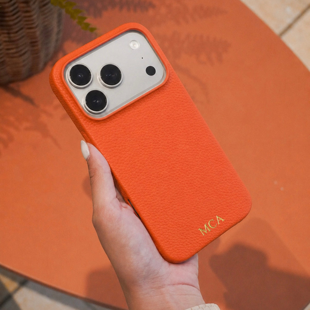 Case de cuero Naranja iPhone 17 Pro Max