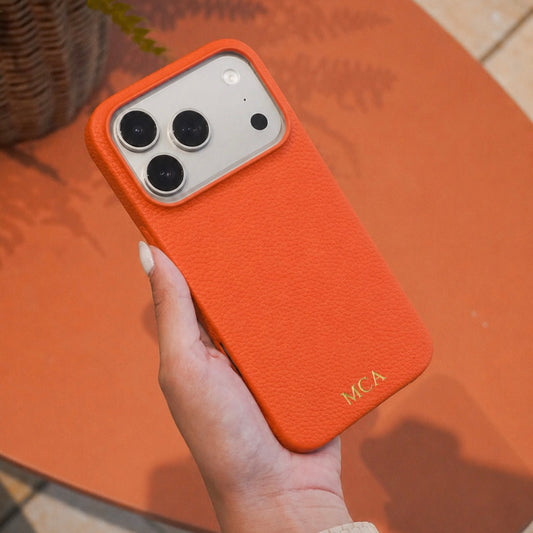 Case de cuero Naranja iPhone 17 Pro Max